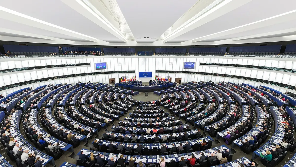 Пленарната зала на Европейския парламент в Страсбург по време на заседание